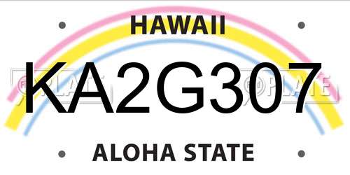 KA2G307 Hawaii License Plate