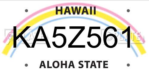 KA5Z561 Hawaii License Plate