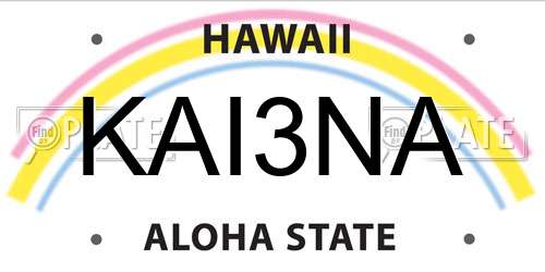KAI3NA Hawaii License Plate