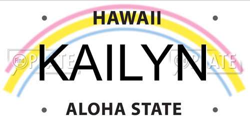 KAILYN Hawaii License Plate