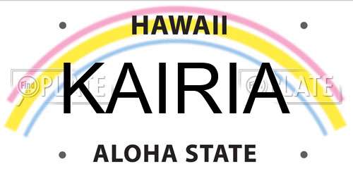 KAIRIA Hawaii License Plate