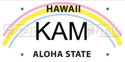 KAM Hawaii License Plate