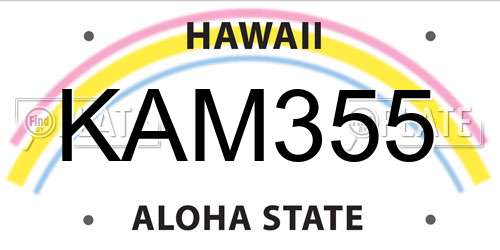 KAM355 Hawaii License Plate