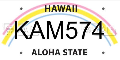 KAM574 Hawaii License Plate