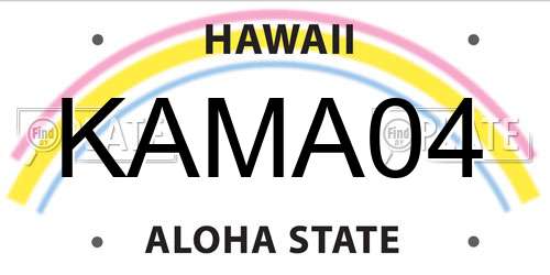 KAMA04 Hawaii License Plate