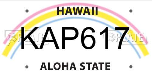 KAP617 Hawaii License Plate