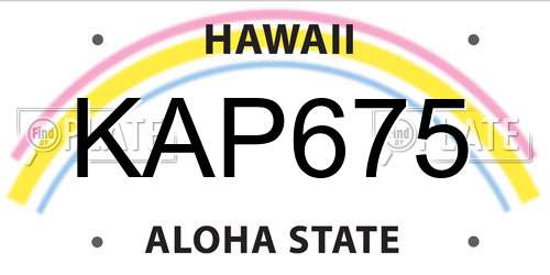 KAP675 Hawaii License Plate
