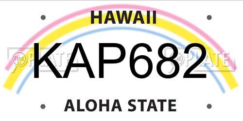 KAP682 Hawaii License Plate