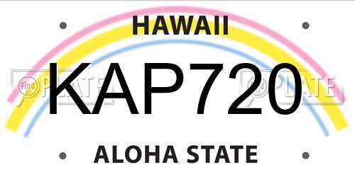 KAP720 Hawaii License Plate