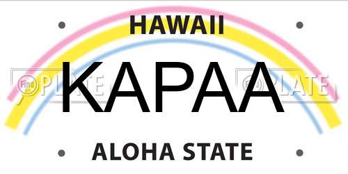 KAPAA Hawaii License Plate