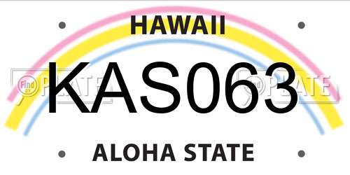 KAS063 Hawaii License Plate