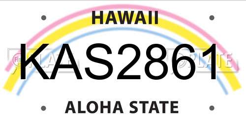 KAS2861 Hawaii License Plate