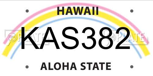 KAS382 Hawaii License Plate