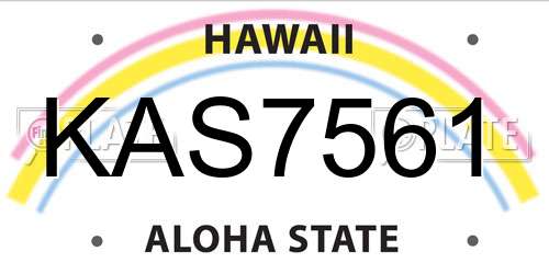 KAS7561 Hawaii License Plate