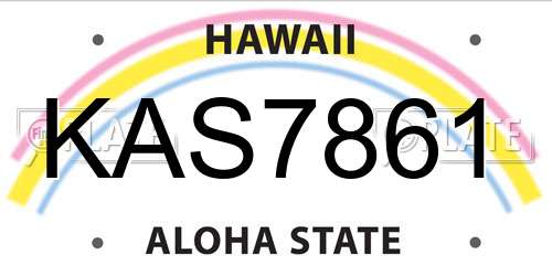 KAS7861 Hawaii License Plate