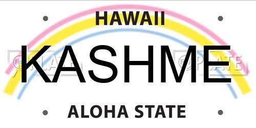 KASHME Hawaii License Plate