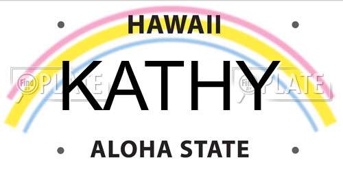 KATHY Hawaii License Plate