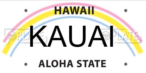 KAUAI Hawaii License Plate