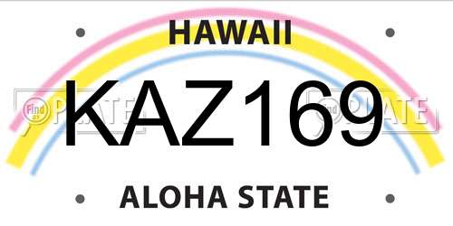 KAZ169 Hawaii License Plate