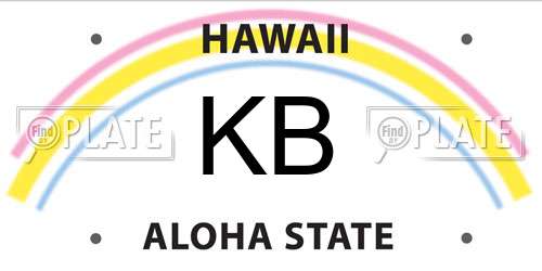 KB Hawaii License Plate