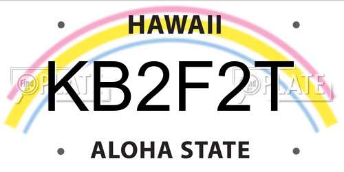 KB2F2T Hawaii License Plate