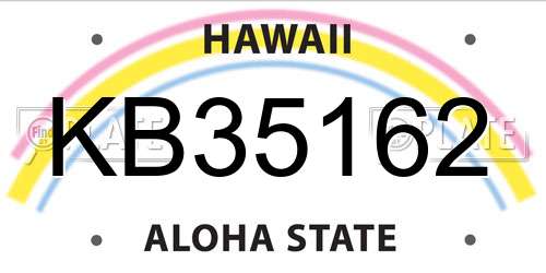 KB35162 Hawaii License Plate