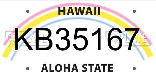 KB35167 Hawaii License Plate