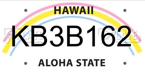 KB3B162 Hawaii License Plate