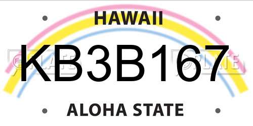 KB3B167 Hawaii License Plate
