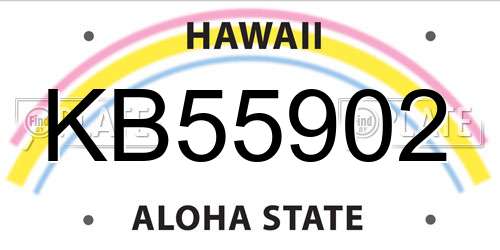 KB55902 Hawaii License Plate