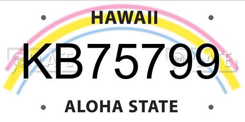 KB75799 Hawaii License Plate