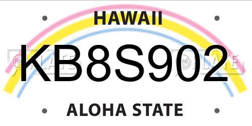 KB8S902 Hawaii License Plate