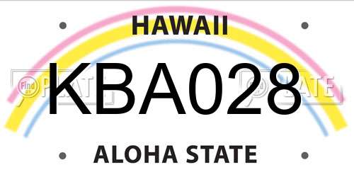 KBA028 Hawaii License Plate