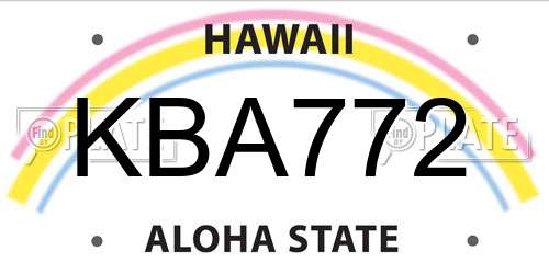 KBA772 Hawaii License Plate