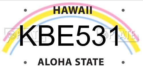 KBE531 Hawaii License Plate