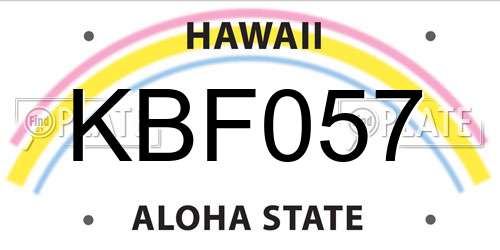 KBF057 Hawaii License Plate