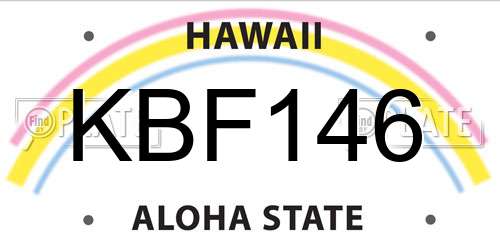 KBF146 Hawaii License Plate