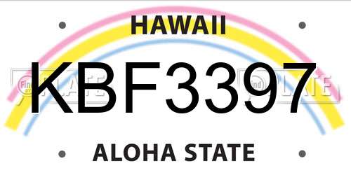 KBF3397 Hawaii License Plate