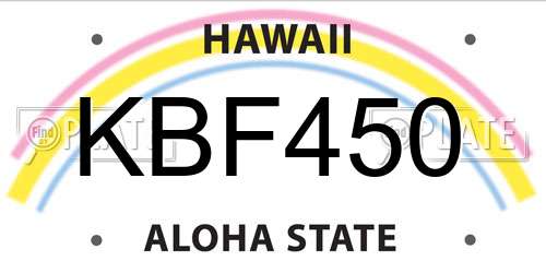 KBF450 Hawaii License Plate