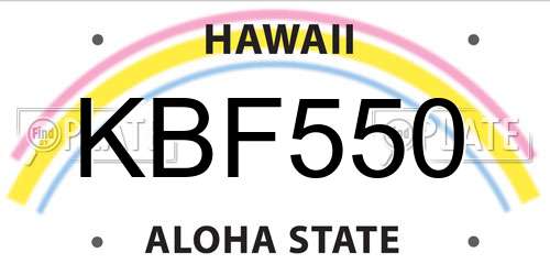 KBF550 Hawaii License Plate