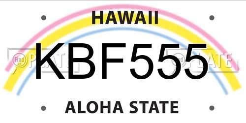 KBF555 Hawaii License Plate