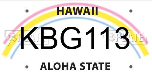 KBG113 Hawaii License Plate