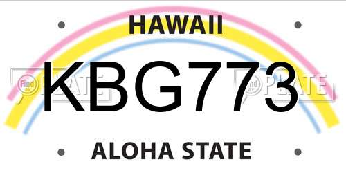 KBG773 Hawaii License Plate