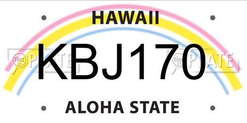 KBJ170 Hawaii License Plate