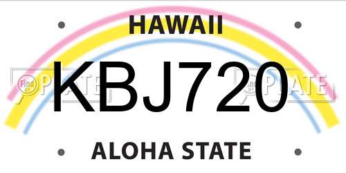 KBJ720 Hawaii License Plate