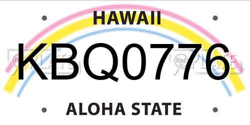 KBQ0776 Hawaii License Plate