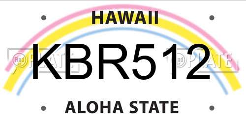 KBR512 Hawaii License Plate