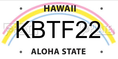 KBTF22 Hawaii License Plate