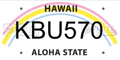 KBU570 Hawaii License Plate