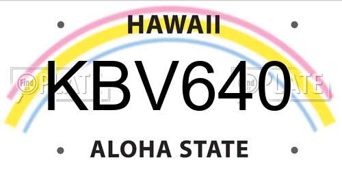 KBV640 Hawaii License Plate